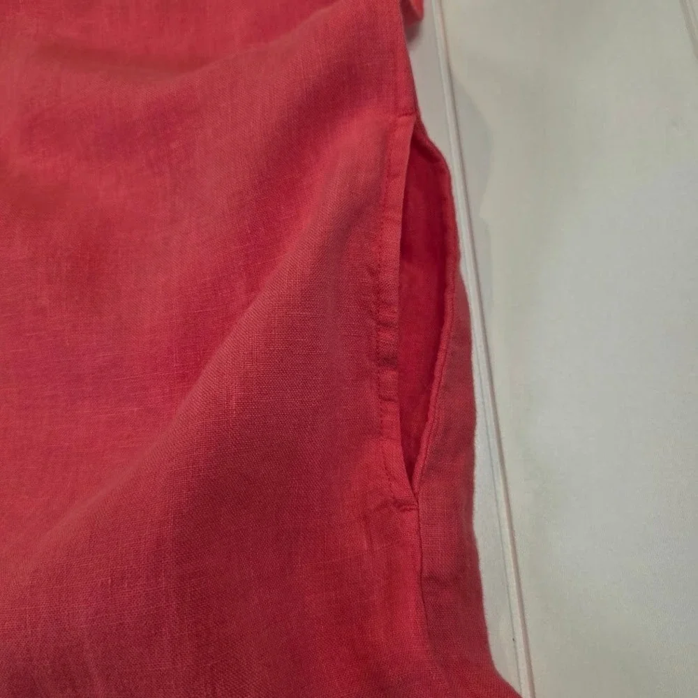 J.McLaughlin Women's S Nylee‎ 100% Linen Shift Dress Rose Pink 3/4 Sleeve NEW